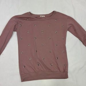 #1511 Ultra Flirt Pink Long Sleeve With Holes Design | Size: XS